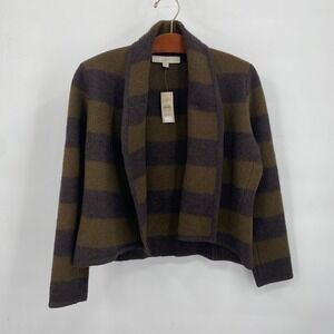 Loft Women's Large Petite Cardigan Brown and Olive‎ Sweater Casual Jacket